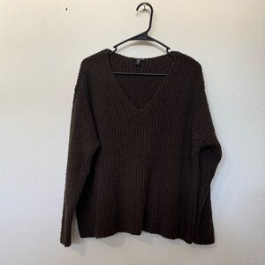 Eileen Fisher X-Large Organic Cotton Fluff Cashmere Blend V- Neck Sweater